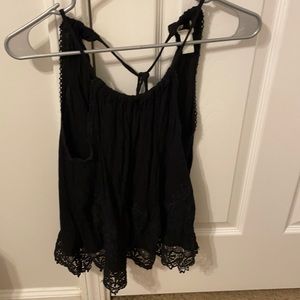Black tank top with tie on the back